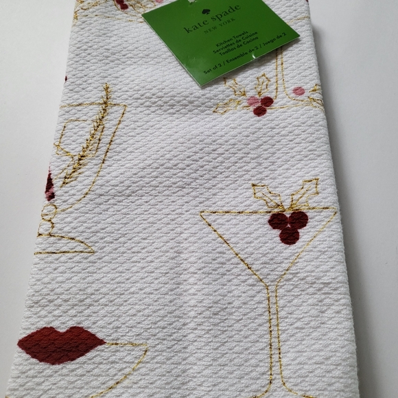 Kate Spade New York 2 kitchen towels Christmas - Picture 2 of 5